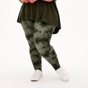Torrid NWT's PREMIUM LEGGING - TIE-DYE OLIVE GREEN